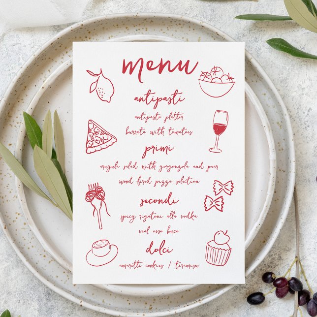 Menú Dolce Vita Dinero italiano manuscrito (Subido por el creador)