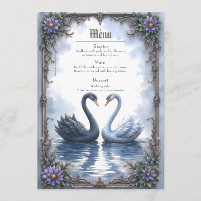 Menú Dos Corazones, Una Reflexión – Boda Romántica de C (Anverso)