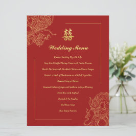 Menú Dragon Phoenix Boda Tradicional Chino Rojo