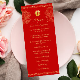 Menú Dragón rojo chino fénix boda banquete