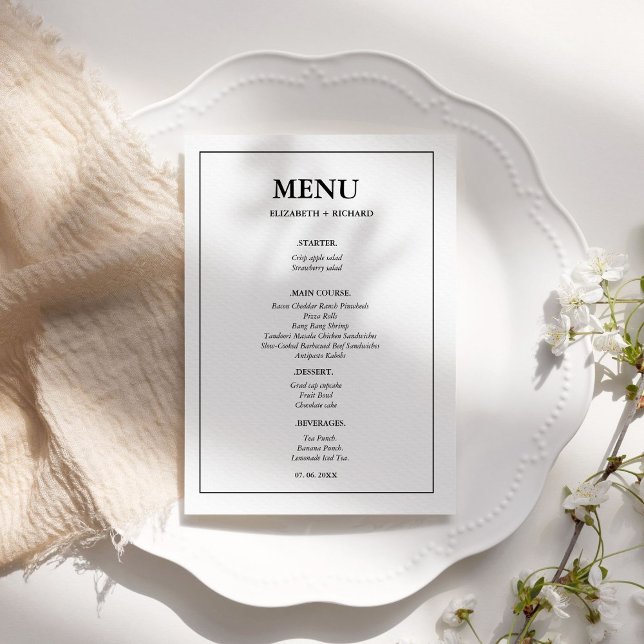 Menú Ducha Bridal Elegante Y De Moda (Subido por el creador)