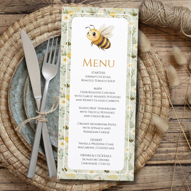 Menú Ducha de bebé personalizada abeja flor silvestre v (Subido por el creador)