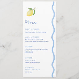 Menú Ducha de casamiento de lémines con onda azul claro