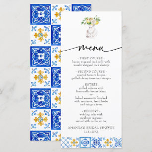 Menú Ducha de novia de limón floral de Italia mediterrá