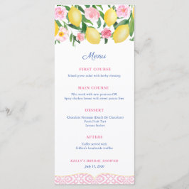 Menú Ducha De Novias De Citrus Blanco Y Rosa De bonito