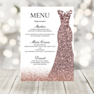 Menú Ducha de novias de fiesta de cumpleaños con vestid