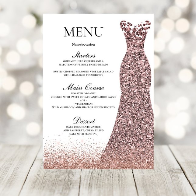 Menú Ducha de novias de fiesta de cumpleaños con vestid (Subido por el creador)