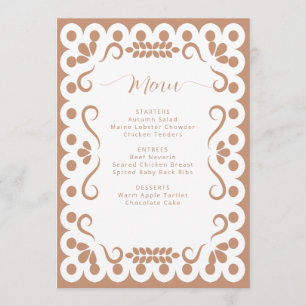 Menú Ducha nupcial de Boho Barro