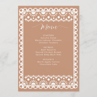 Menú Ducha nupcial de Boho Barro