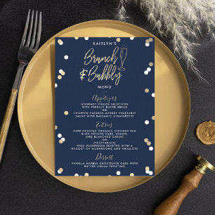 Menú Ducha nupcial de Brunch & Bubbly Confetti