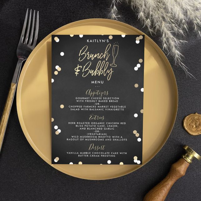 Menú Ducha nupcial de Brunch & Bubbly Confetti (Subido por el creador)