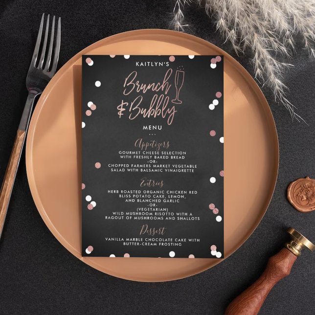 Menú Ducha nupcial de Brunch & Bubbly Confetti (Subido por el creador)