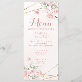 Menú Dulce Aniversario de la Geometría Rosa Rosa Rubor