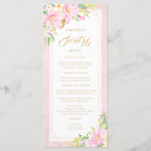 Dulce Dieciséis Elegante Floral acuarela Rubor Ros