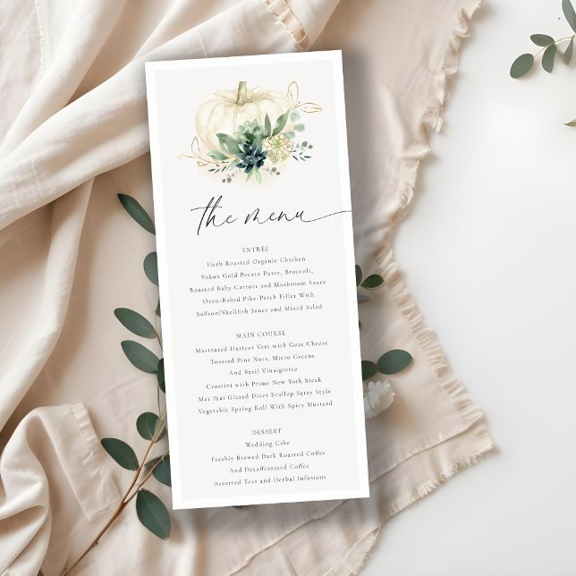 Menú Dusky Blue Green Gold Sucultor Boda de calabaza (Subido por el creador)