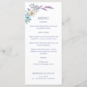 Menú Duste Verde azulado Blue Lavender Wildflowers Boda