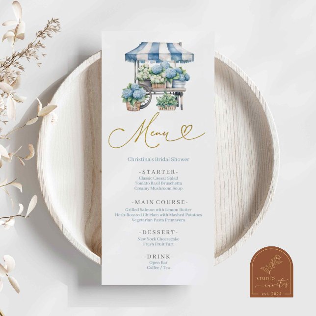 Menú Dusty Blue Hydrangea Baby Shower (Subido por el creador)