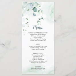 Menú Dusty Blue Sage Green Eucalyptus Boda Botánico
