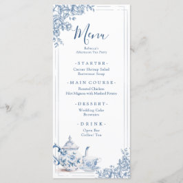 Menú Dusty Blue Victorian Garden Tea de la tarde