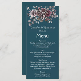 Menú Dusty Purple, Dark Teal, Dusty Lavender Wedding |