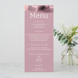 Menú Dusty Rosa Mauve Boda moderno