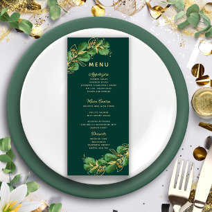 Menú Ecología verde esmeralda y eucalipto verde elegant