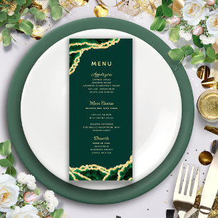 Menú Ecologia verde esmeralda y una elegante boda de or