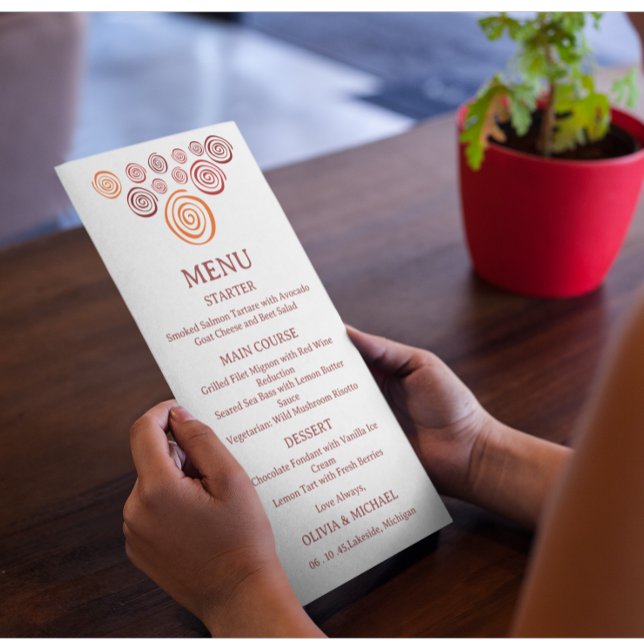 Menú Editable Abstract African Shape Ethnic Wedding  (Subido por el creador)