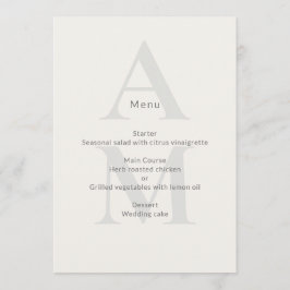 Menú Editorial Initial Minimal Wedding