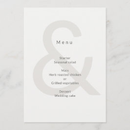 Menú Editorial Typography Wedding