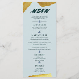 Menú Ejemplo clásico de verde púrpura dorado