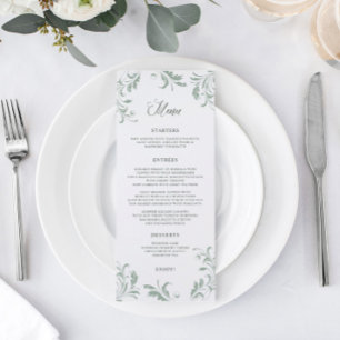 Menú El Boda elegante y verde sabio florece
