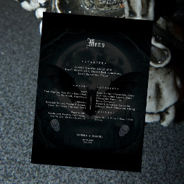 Menú El cráneo simple golpea la comida victoriana gótic