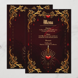 Menú El maravilloso arte de la elegancia gótica.