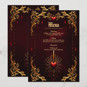 Menú El maravilloso arte de la elegancia gótica.