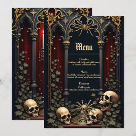Menú Elegancia gótica oscura. Impresionante arco
