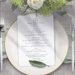 Menú Elegancia moderna, simple boda de iniciales de arc