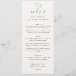 Menú Elegant black white Script Double Side Wedding