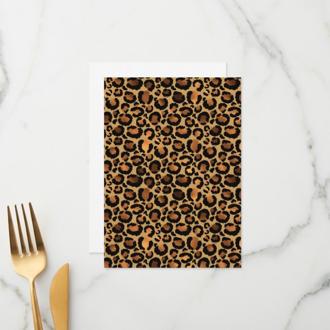 Menú Elegant Brown Leopard Spots Wild Animal Glam (Anverso/Reverso In Situ)
