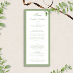 Menú Elegant Classic Sage Green Border Script Wedding<br><div class="desc">This formal wedding menu features a timeless sage green border paired with elegant script typography for a refined and classic look. Designed to complement traditional, garden, and minimalist weddings, the soft green tones add warmth while maintaining a clean and sophisticated aesthetic. Perfect for formal receptions, plated dinners, or elegant wedding...</div>