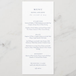 Menú Elegant dusty Blue Script Double Side Wedding 
