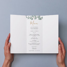 Menú Elegant Eucalyptus Greenery Wedding