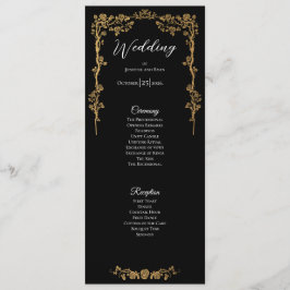 Menú Elegant floral Gothic Wedding Program