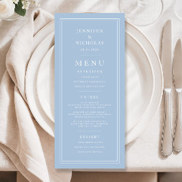 Menú Elegant Formal Powder Blue Wedding