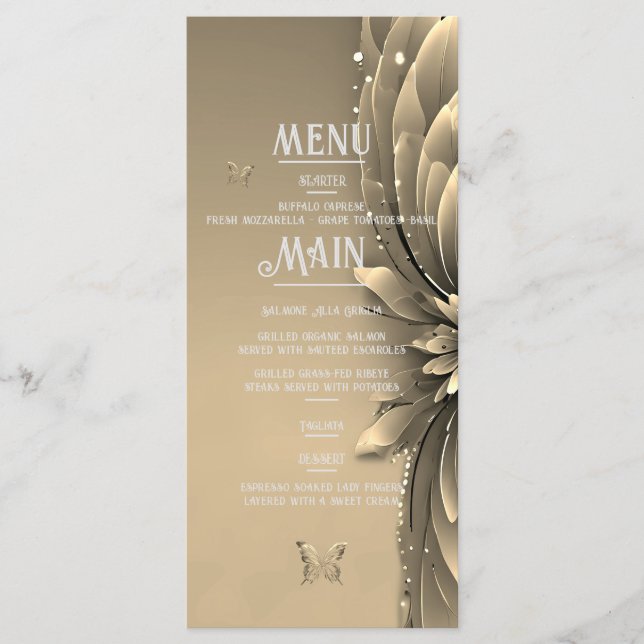 Menú Elegant Gold Wedding Invitations  (Anverso)