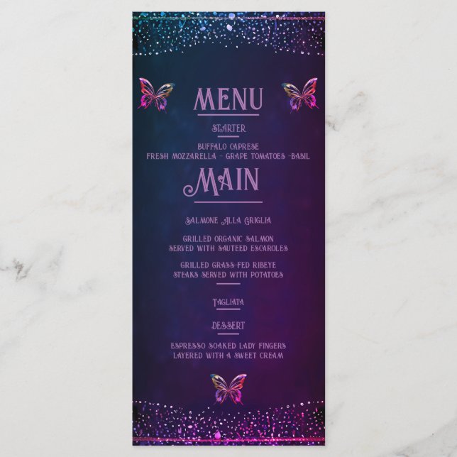 Menú Elegant Mauve and Gold Wedding Invitations  (Anverso)