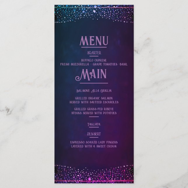 Menú Elegant Mauve and Gold Wedding Invitations  (Anverso)