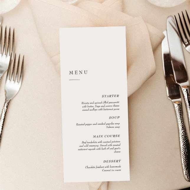 Menú Elegant Minimalist Black & White | Dinner Wedding (Subido por el creador)