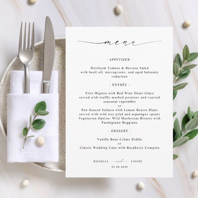 Menú Elegant Script Engagement Wedding or Bridal Shower (Subido por el creador)