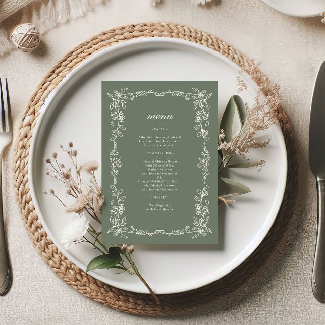 Menú Elegant Victorian Sage Green Wedding (Subido por el creador)